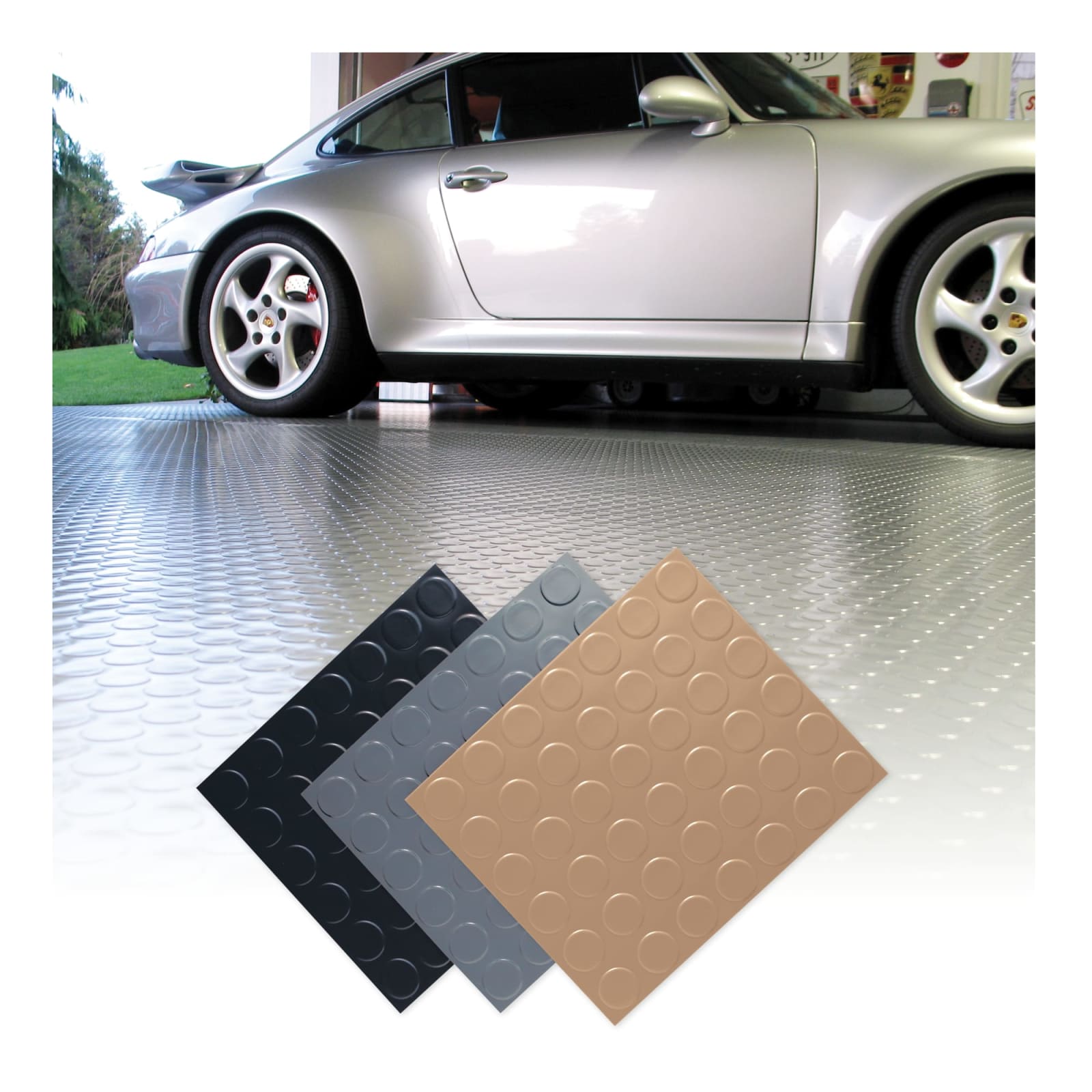 Garage Floor Mat - Diamond, 8 1/2 x 22' H-2347 - Uline