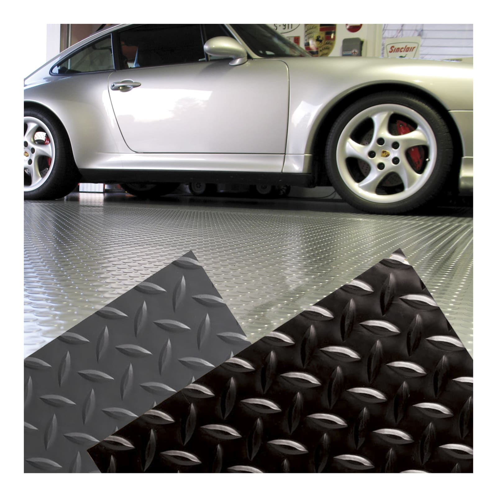 foriy Garage Floor Oxford Mats, 4x8.2ft Diamond Plate Garage Flooring  Rolls, Car Parking Mats, with Embossed Diamond Plate Pattern, Floor  Protector