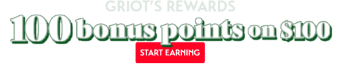 Griot's Rewards Double Points Offer